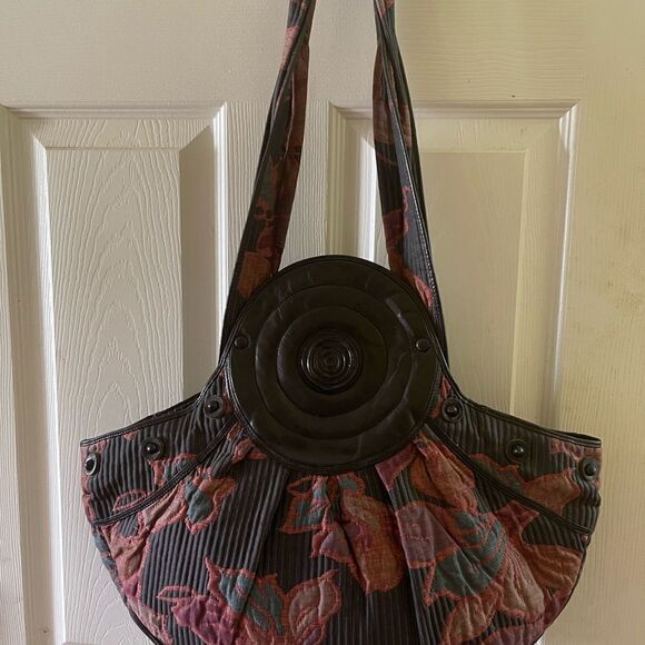 Gianfranco Lotti large hobo shoulder bag in quilted fall colors & black … - Picture 4 of 16